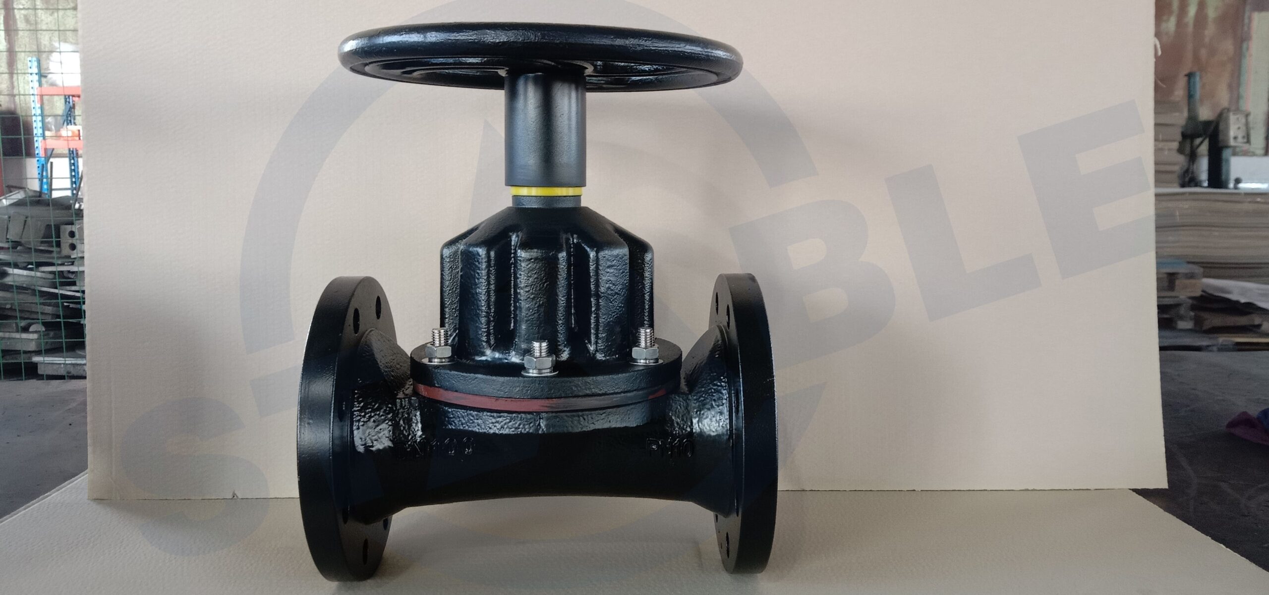 A selection of diaphragm valves with different linings and actuators