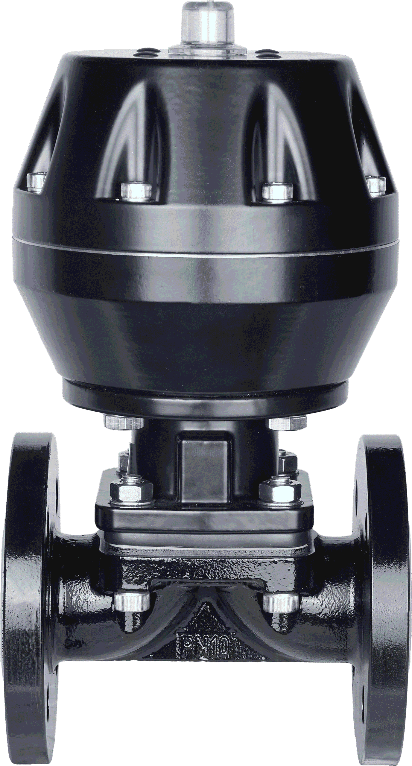 Pneumatic diaphragm valve in an industrial setting