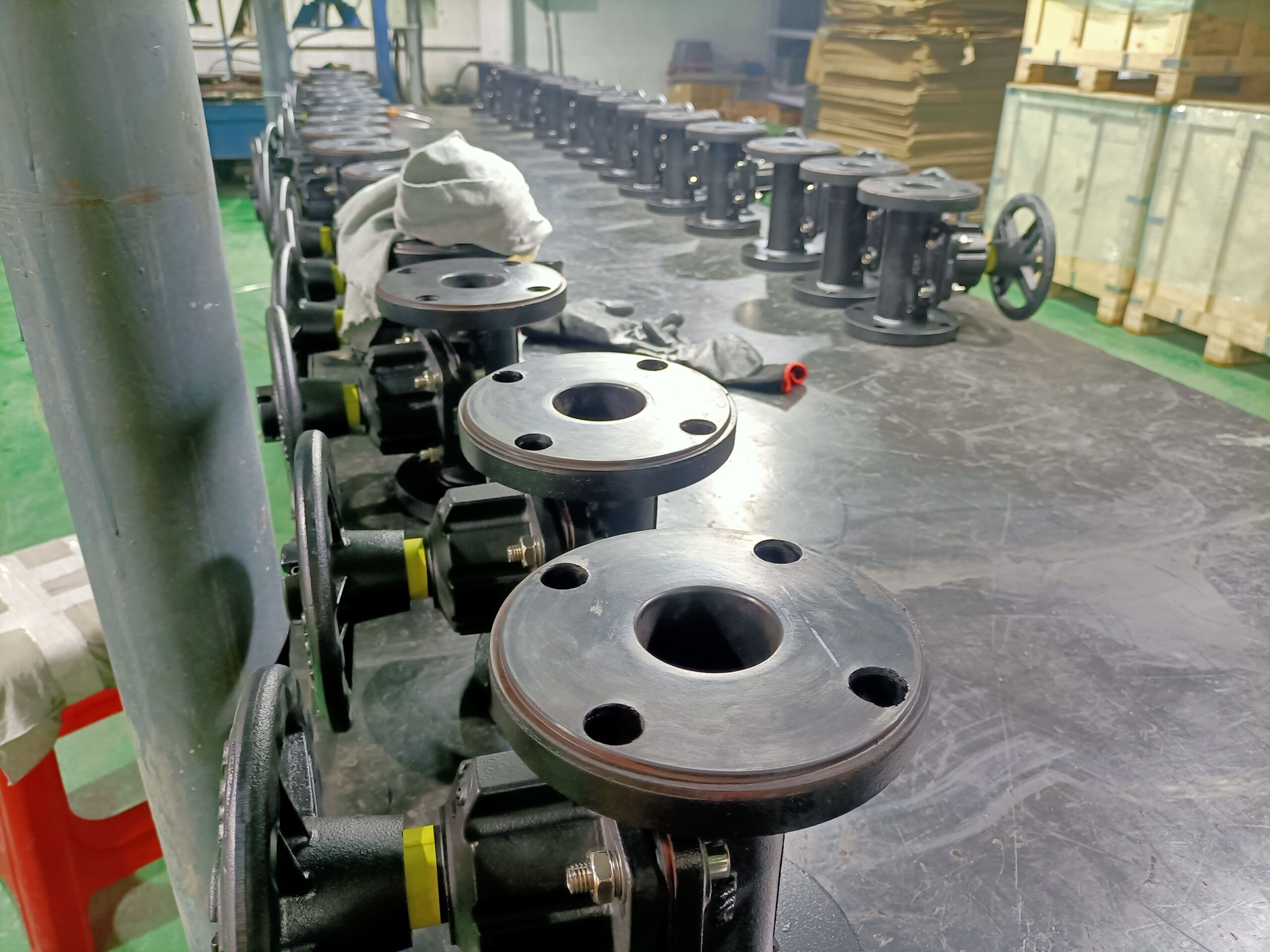 A diaphragm valve and a ball valve side-by-side