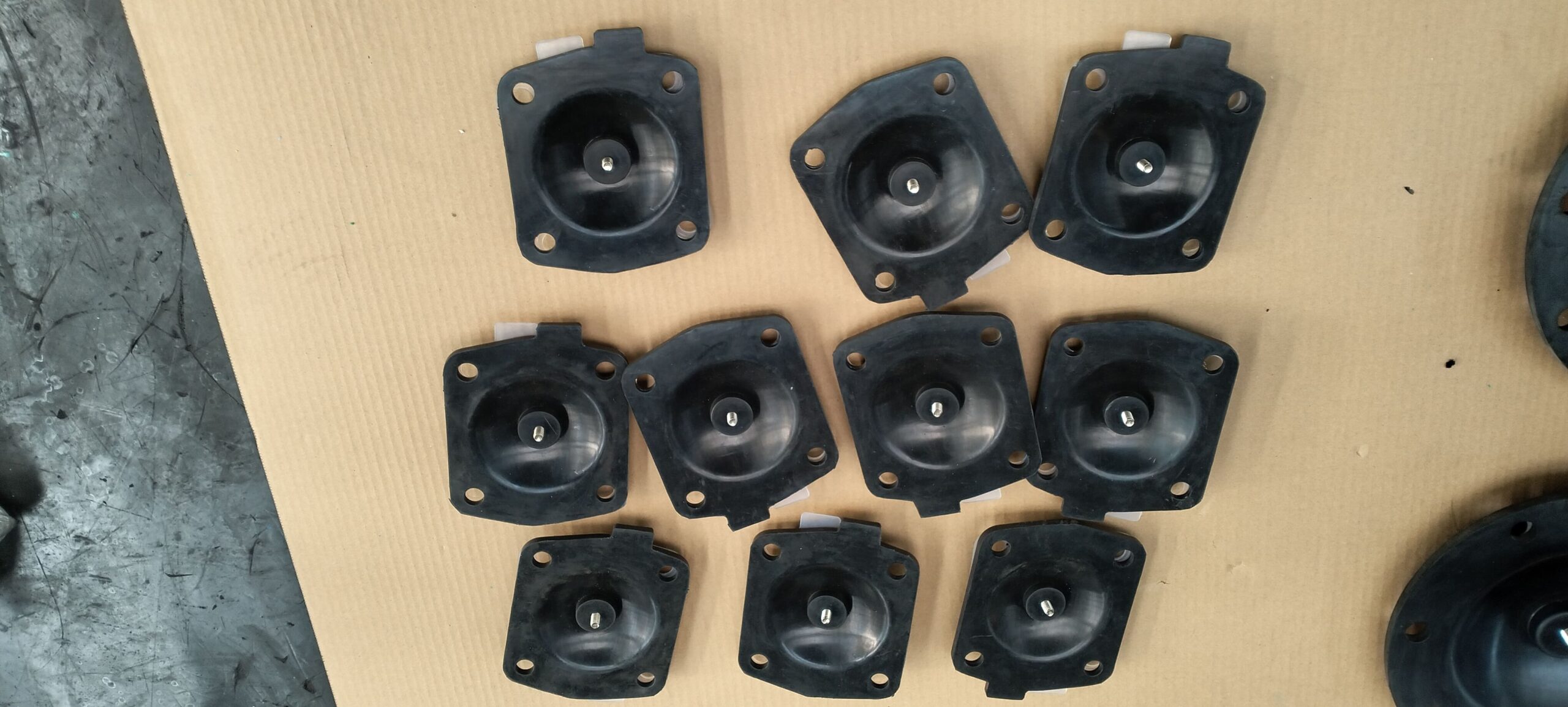 A cutaway view of a diaphragm valve showing the stem and compressor.