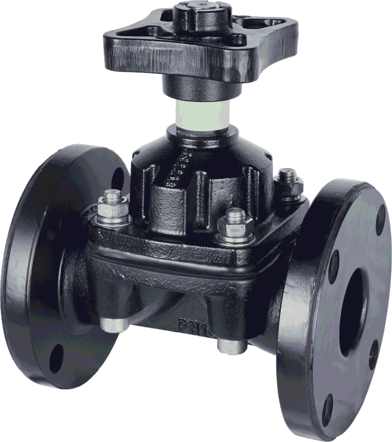 WCB Manual Weir Type Diaphragm Valve NBR Lined