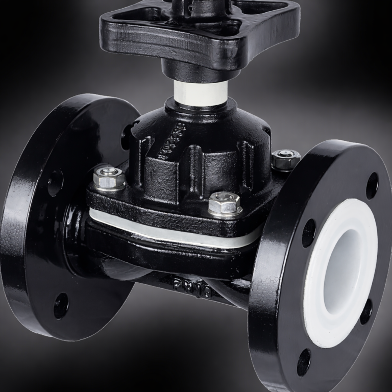 DI/CI Manual Weir Type Diaphragm Valve PTFE Lined
