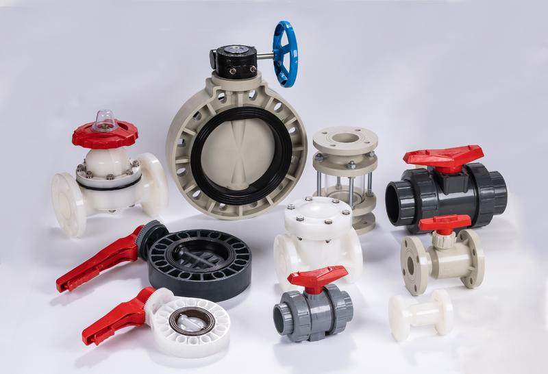 Professional plastic diaphragm valves including FRPP, PPH, PVDF, UPVC, and CPVC materials for corrosion-resistant industrial applications